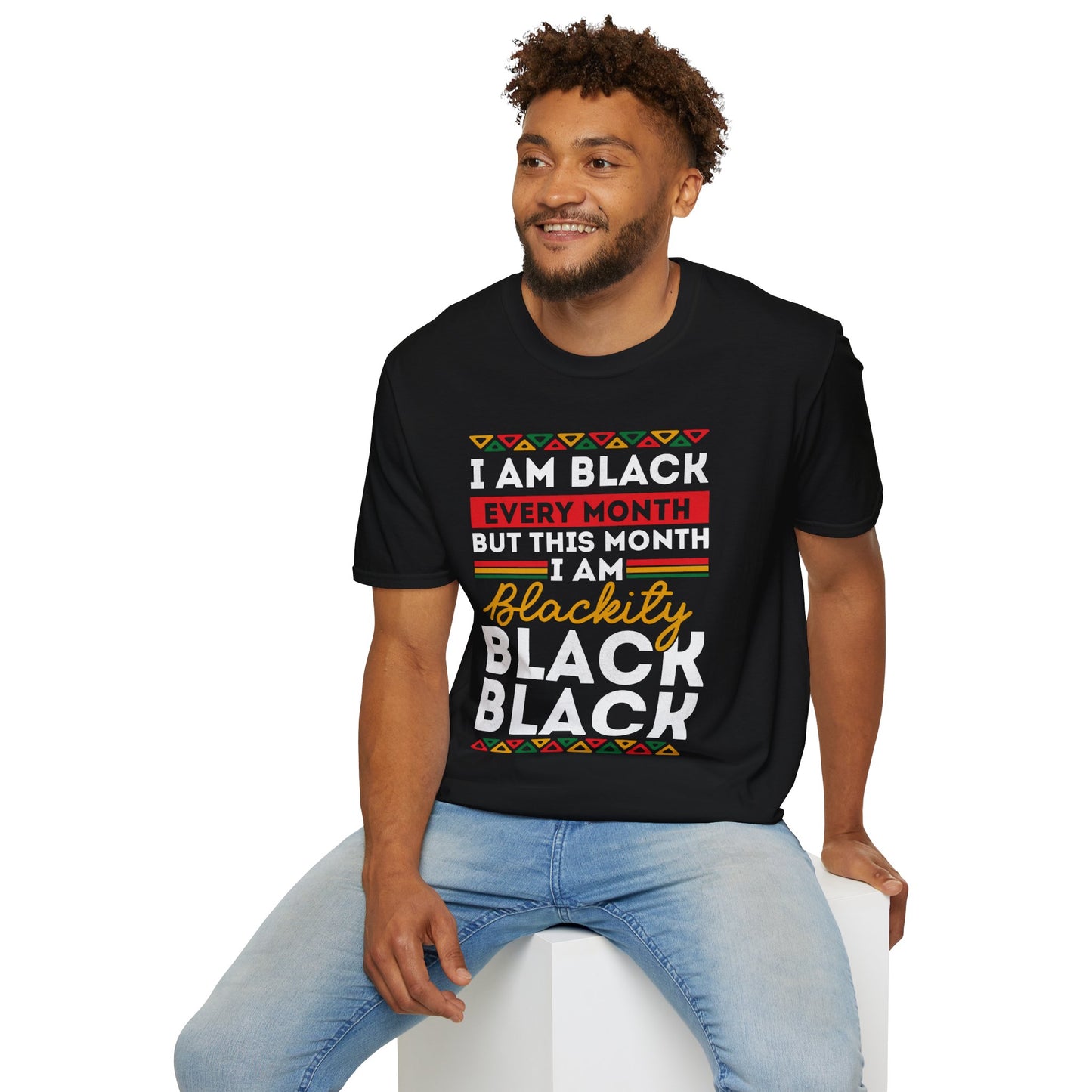 Blackity Black Black Unisex Softstyle T-Shirt - Black History Tee