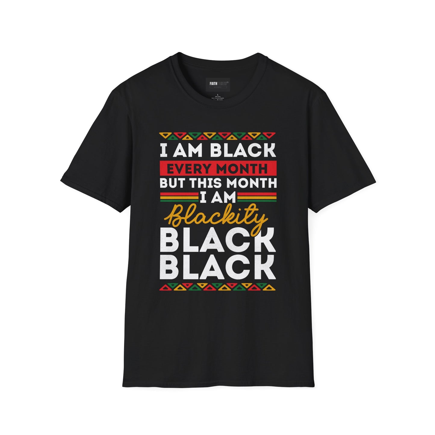 Blackity Black Black Unisex Softstyle T-Shirt - Black History Tee