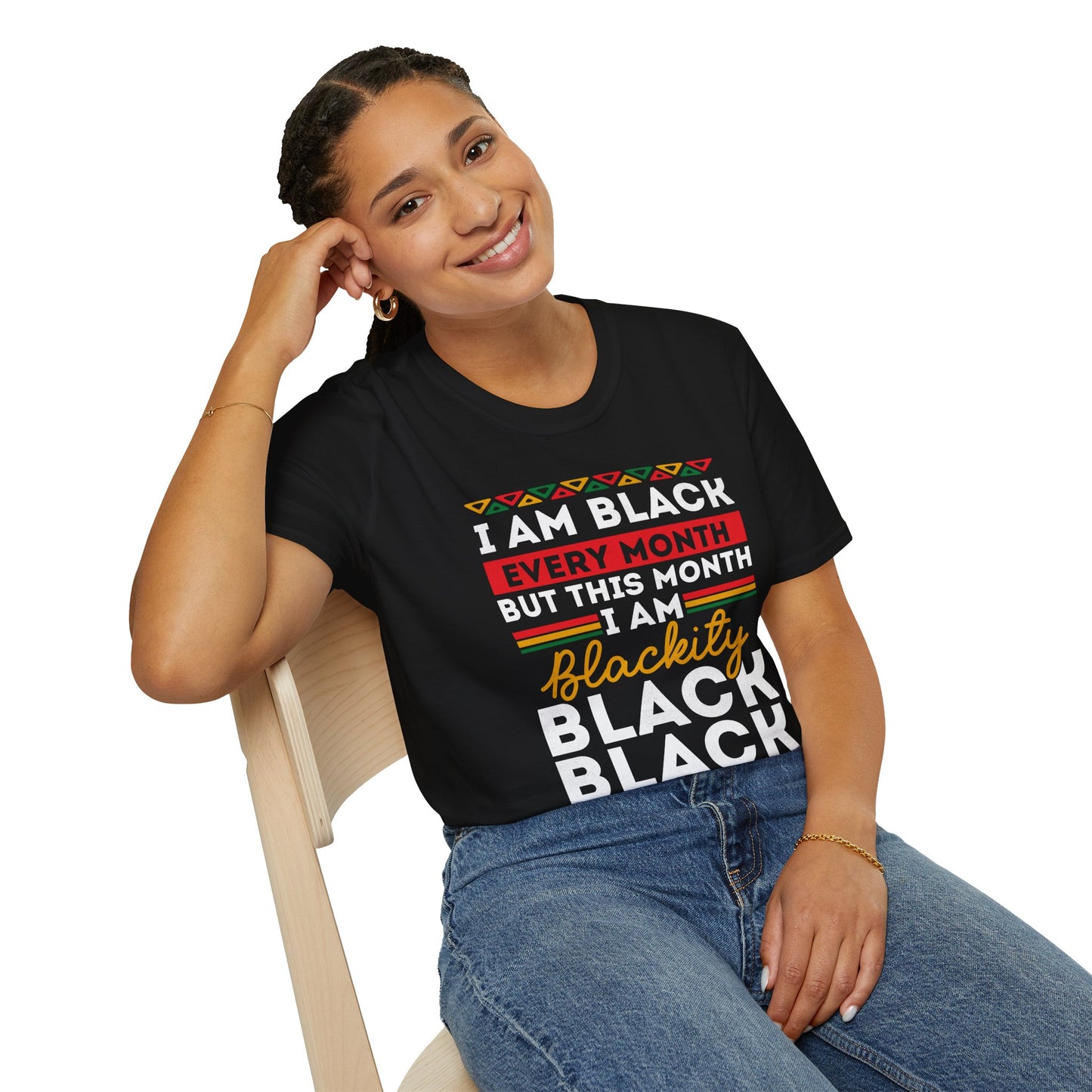 Blackity Black Black Unisex Softstyle T-Shirt - Black History Tee